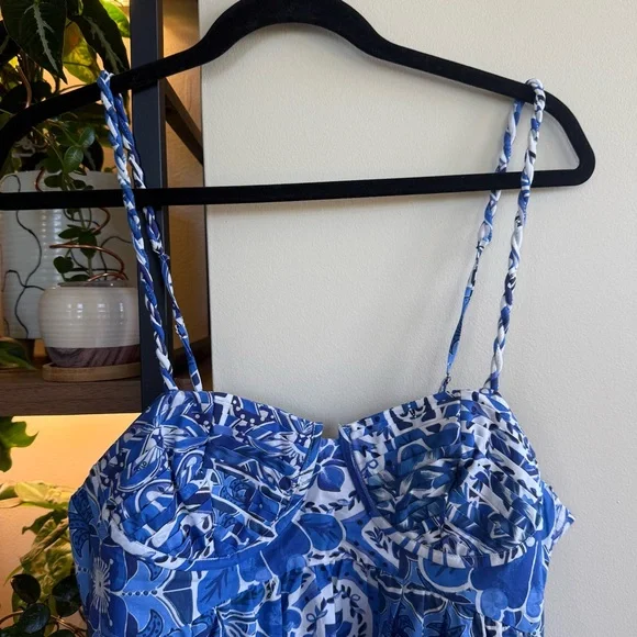 NWT FARM Rio Blue Tile Dream Sleeveless Maxi Dress Size Large - Picture 5 of 12